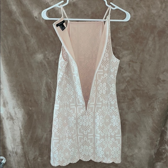 Forever21 White and Nude Lace Mini Dress - Picture 3 of 4